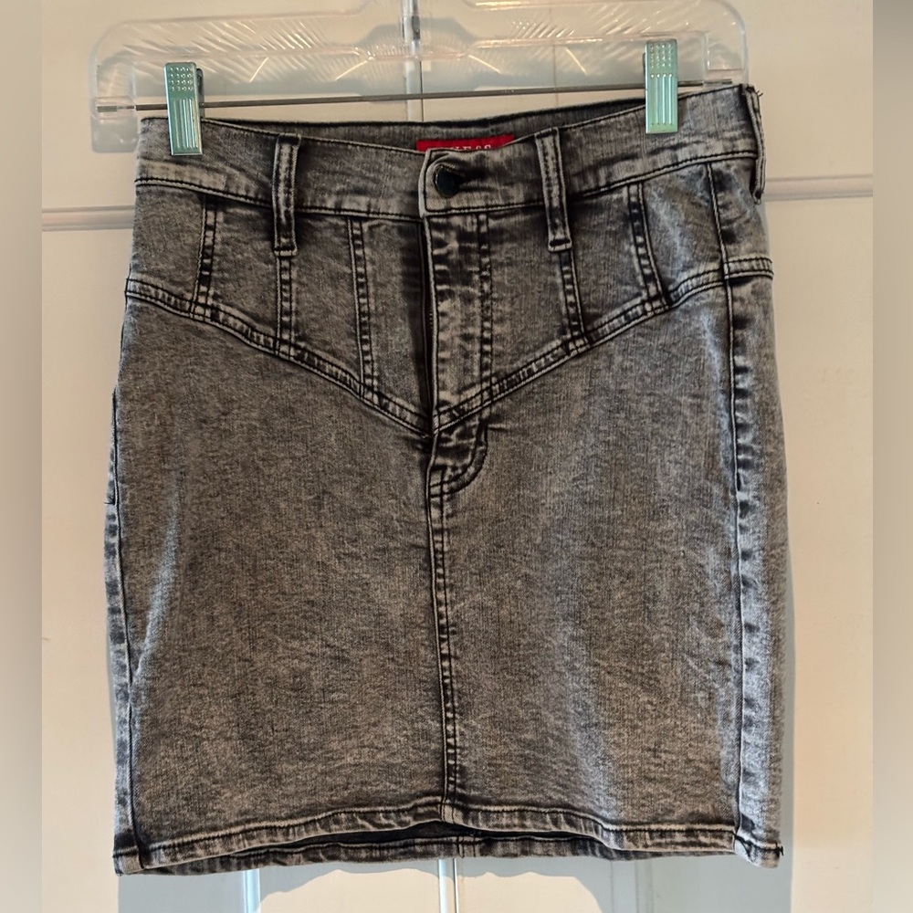 Guess Black Wash Denim Pencil Skirt